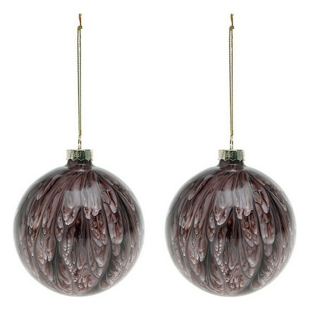 Julekuler (2 pcs) 113572 Brun Rød 8 cm (2 enheter)